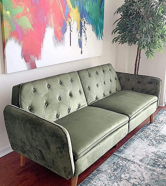 Mid Century Sofa Couch Loveseat Chaise Lounge Arm Chair Futon Sleeper in Couches & Futons
