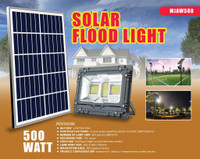 NEW 200 500 &amp; 800 WATT LED SOLAR REMOTE FLOOD LIGHT MJD902