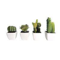 K-Cliffs Artificial Mini Succulent & Cactus Plants In Cube-shaped Pots
