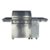 XO Appliance Performance XLT 40" 4-Burner 68000BTU Gas Grill and Cart with Side Burner Attachment NG