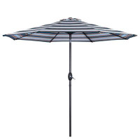 Arlmont & Co. Adjustable 9 Ft Black & White Outdoor Patio Umbrella With Tilt For Beach Garden