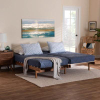 Millwood Pines Baxton Studio Darlette Mid-Century Modern Walnut Brown Wood Expandable Twin To King Bed Frame