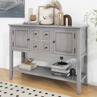 Elegance Plexi Home Storage Vintage Console Table With Four Small Drawers And Bottom Shelf