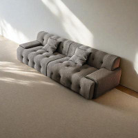 PULOSK 94.46" LightGray Knitted Fabric Modular Sofa cushion couch