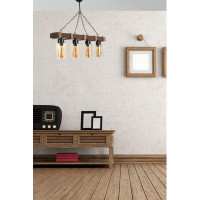 East Urban Home Mattias 4 - Light Kitchen Island Cylinder Pendant with Wrought Iron Accents