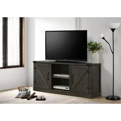 Gracie Oaks 58" Wide TV Stand With 2 Open Shelves And 2 Cabinets