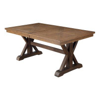 Rosalind Wheeler Piedmonte Rustic Brown And Oak Dining Table With X Shape