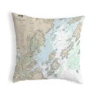 East Urban Home Portland Harbour and Vacinity, ME Nautical Map Noncorded Indoor/Outdoor Pillow 18x18