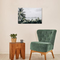 Wynwood Studio Nature And Landscape Behind The Palm Trees Ocean Plants Tropical Green And Light Grey Canvas Wall Art Pri