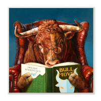 Stupell Industries Reading Longhorn Bull Red Sofa Animal Farm LiteratureLucia Heffernan