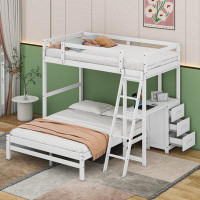 Cosmic Twin over Full 3 Drawer Standard Bunk Bed with Built-in-Desk by Cosmic