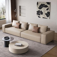 Crafts Design Trade 94.49" Khaki  Genuine Leather Modular Sofa cushion couch