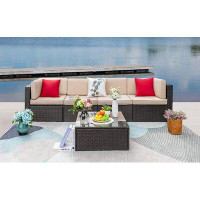 Latitude Run® 5 Pieces Outdoor Patio Conversation Set With Table And Cushion
