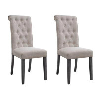 Wildon Home® Frampton Beige And Grey Tufted Back Side Chairs