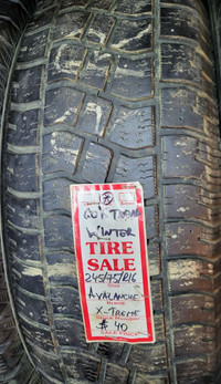 P 245/75/ R16 Avalanche X-Treme Winter M/S*  Used WINTER Tires 60% TREAD LEFT  $40 for THE TIRE / 1 TIRE ONLY !!