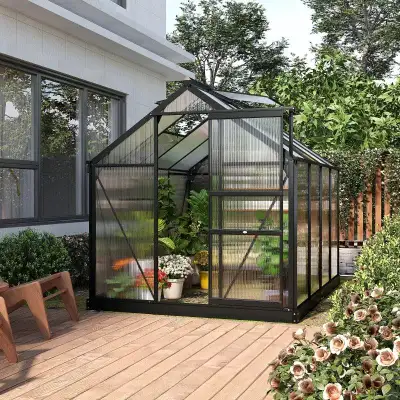 Protect your garden flowers, vegetables and plants with this deluxe and spacious hard-sided walk-in...