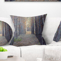 East Urban Home Forest Slender Pine Tree Photography Pillow