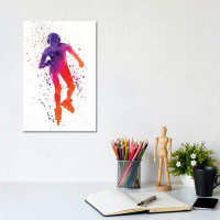 East Urban Home Woman In Roller Skates In Watercolor I - Wrapped Canvas Print