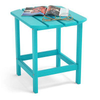 Highland Dunes Elisabetta Outdoor Side Table; Hdpe Plastic End Tables For Patio; Backyard; Pool; Indoor Outdoor Companio