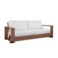 Spectra Outdoor Mendocino 90'' Wide Outdoor Teak Patio Sofa with Cushions