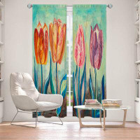 East Urban Home Lined Window Curtains 2-panel Set for Window by Lam Fuk Tim - Tulips 1