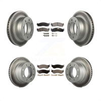 Front Rear Coated Disc Brake Rotor And Semi-Metallic Pad Kit For Dodge Ram 2500 1500 3500 KGF-100708