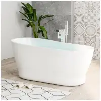 Vinura Vinura Modern Bathtubs for Bathrooms - 62” White Portable Tub for Adults