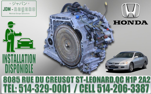 Transmission Automatic Honda Accord 2003 2004 2005 2006 2007, Automatique AT Trans 03 04 05 06 07 2.4 L 4 Cyl in Transmission & Drivetrain in Greater Montréal