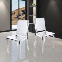Orren Ellis Bizzell Stainless Steel Dining Chairs Set Of 2