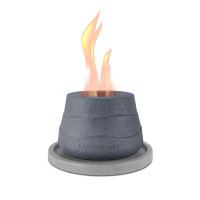 Kante Kante Tulip Concrete Rubbing Alcohol Tabletop Fire Pit with Metal Extinguisher and Base
