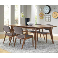 George Oliver Khaliek Rectangular Dining Set in Brown and Gray