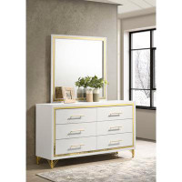 Coaster Lucia 6 Drawer 58.5" W Double Dresser with Mirror