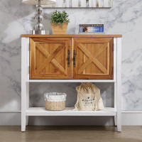 Builddecor Farmhouse Cabinet, Console Table With Bottom Shelf And Door, Modern Sideboard, Buffet Cabinet