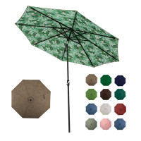 Ivy Bronx 10FT Outdoor Patio Umbrella with Crank,Dual Taupe
