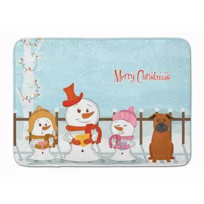 The Holiday Aisle® Merry Christmas Chinese Chongqing Dog Rectangle Microfiber Non-Slip Bath Rug