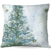 East Urban Home Couch Snowy Fir Tree Square Pillow Cover & Insert
