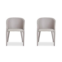 WONERD 30.71" Grey Solid back side Chair(Set of 2)