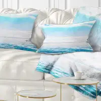 East Urban Home Seascape Horizon Digital Watercolor Lumbar Pillow