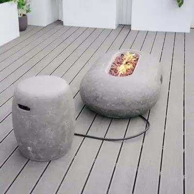 Brayden Studio Loneva Concrete Propane Outdoor Fire Pit Table