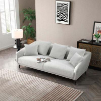 Ivy Bronx 3 Seater Sofa Couch, Modern Upholstered Sofa with 3 Cushions and 2 Pillows