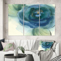 East Urban Home Premium 'Blue Floral Poppies VI' Painting Multi-Piece Image on Canvas