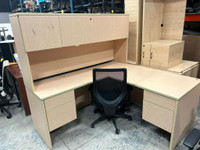 Maple L-Shape Desk with Hutch-Excellent Condition-Call us now!