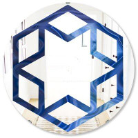 East Urban Home Hexagon Star Agate Stone Design Eclectic Frameless Wall Mirror