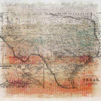Parvez Taj 'Texas Map' by Parvez Taj - Wrapped Canvas Print