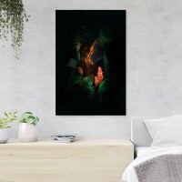 Trinx Girl With Lion And Plants - 1 Piece Rectangle Graphic Art Print On Wrapped Canvas