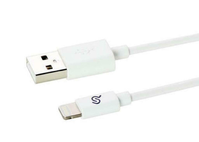 1M (3 ft.) Lightning Cable - Apple MFi Certified Lightning to USB Charging Sync Cable - 1/Pack - White in Cell Phone Accessories in West Island - Image 2