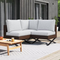 Mercury Row Boydston Patio Sectional with Cushions