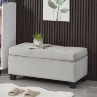 Ebern Designs Blossom Upholstered Flip Top Storage Bench