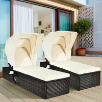 Ebern Designs Mathabane Sun Lounger Set with Cushion and Table