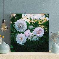 Latitude Run® Pink Flowers In Tilt Shift Lens 2 - 1 Piece Rectangle Graphic Art Print On Wrapped Canvas